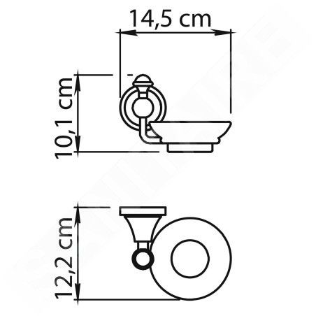 Sapho Gedi Nevis - Porte-savon, céramique / chrome NV1113
