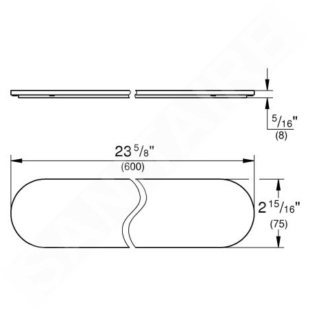 Grohe Selection - Tablette, 600 mm, verre 41057000