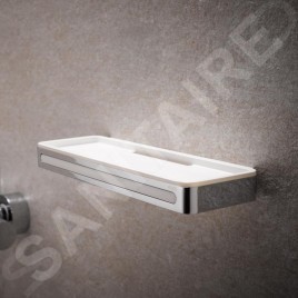 Keuco Plan - Étagère avec raclette à vitre, longueur 29 cm, blanc/chrome 14959010051