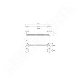 Sapho X-STEEL - Porte-serviettes, longeur 355 mm, inox XS400