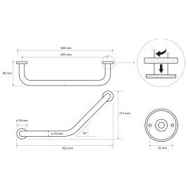 Sapho X-Round - Poignée pour baignoire E, 400 mm, chrome XR502