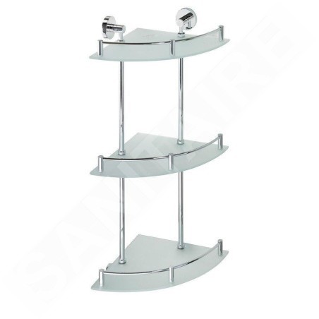 Sapho X-Round - Tablette murale d´angle, verre/chrome XR606