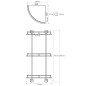 Sapho X-Round - Tablette murale d´angle, verre/chrome XR606 Sapho X-Round - Tablette murale d´angle, verre/chrome XR606