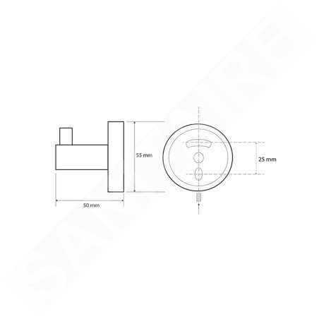 Sapho X-Round - Patère, blanc XR205W