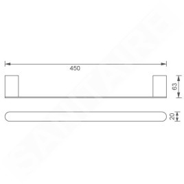 Novaservis Titania Naty - Porte-serviettes, longueur 450 mm, chrome 66627,0