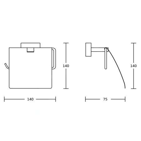 Aqualine Apollo - Support de papier toilette avec couvercle, chrome 1416-20