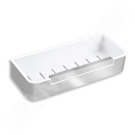 Novaservis Titania Yacore - Tablette de douche avec raclette pour cabine de douche, blanc/inox 65577,4