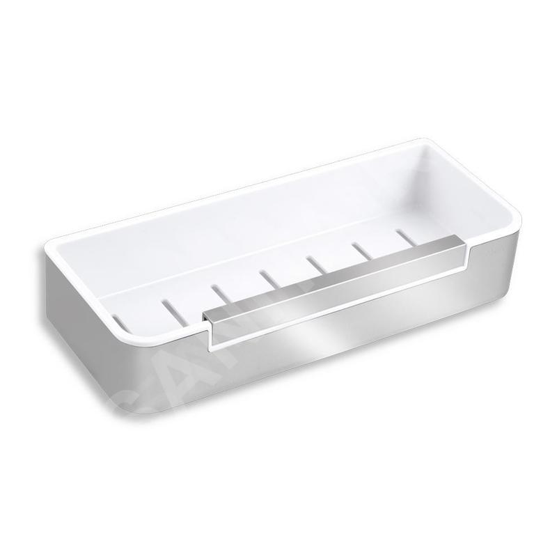 Novaservis Titania Yacore - Tablette de douche avec raclette pour cabine de douche, blanc/inox 65577,4 Novaservis Titania Yacore - Tablette de douche avec raclette pour cabine de douche, blanc/inox 65577,4