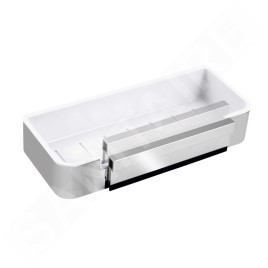 Novaservis Titania Yacore - Tablette de douche avec raclette pour cabine de douche, blanc/inox 65577,4