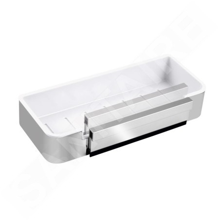 Novaservis Titania Yacore - Tablette de douche avec raclette pour cabine de douche, blanc/inox 65577,4