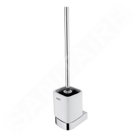 Nimco Nikau - Brosse de toilette avec support, céramique blanche / chrome NK 30094KN-26