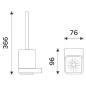 Nimco Nikau - Brosse de toilette avec support, céramique blanche / chrome NK 30094KN-26