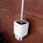 Nimco Nikau - Brosse de toilette avec support, céramique blanche / chrome NK 30094KN-26