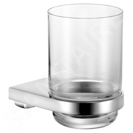 Keuco Collection Moll - Gobelet brosse à dent et dentifrice avec support, verre/chrome 12750019000