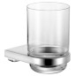 Keuco Collection Moll - Gobelet brosse à dent et dentifrice avec support, verre/chrome 12750019000