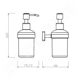 Novaservis Ferro Greta - Distributeur de savon avec support, verre dépoli / chrome AGR34