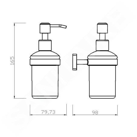 Novaservis Ferro Greta - Distributeur de savon avec support, verre dépoli / chrome AGR34