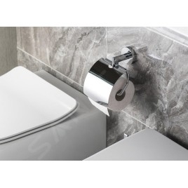 Sapho X-Round - Porte-rouleau toilette avec couvercle, chrome XR702