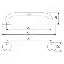 Nimco Poignées - Poignée, longueur 510 mm, acier inoxydable BM 7335-18