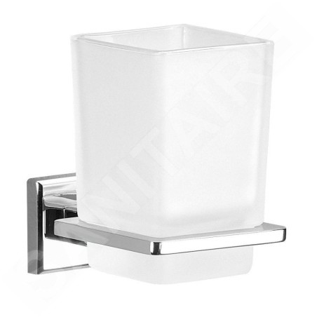 Sapho Gedy Colorado - Verre pour brosse à dents, chrome/verre satiné 6910