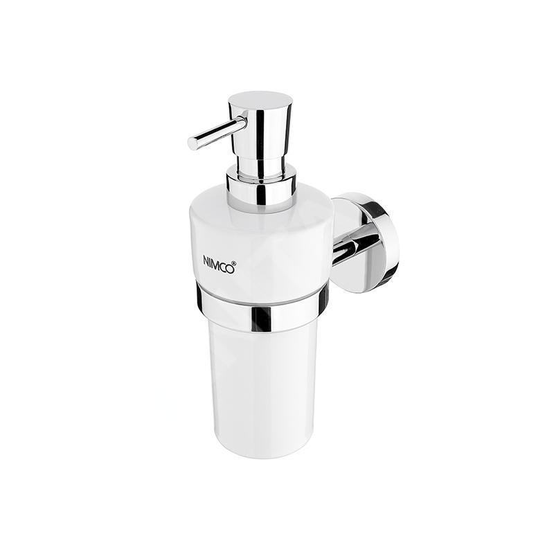 Nimco Unix - Distributeur de savon en céramique, avec support, blanc/chrome UN 13031KN-T-26