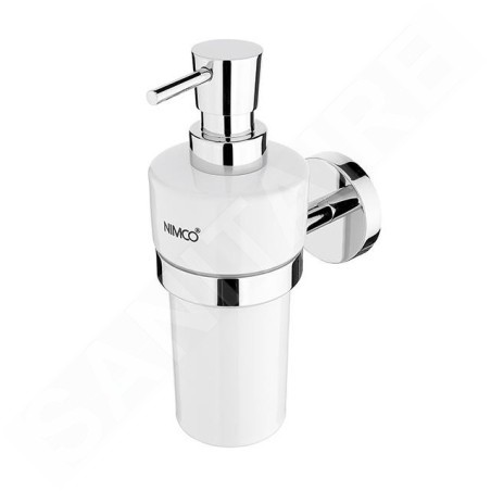 Nimco Unix - Distributeur de savon en céramique, avec support, blanc/chrome UN 13031KN-T-26