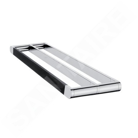 Nimco Nava - Porte-serviettes double, longueur 580 mm, noir mat/chrome NA 28061D