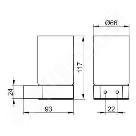 Keuco Plan - Gobelet pour brosse à dents et la pâte avec support, verre noir / mat 14950379000