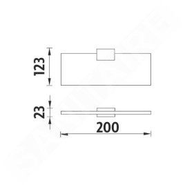 Nimco Kibo - Étagère, longueur 200 mm, verre mat / noir mat Ki-14091B-1U-20-90