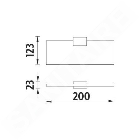 Nimco Kibo - Étagère, longueur 200 mm, verre mat / noir mat Ki-14091B-1U-20-90