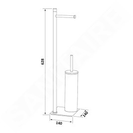 Sapho Gedy Trilly - Porte papier-toilette et brosse WC, doré TR3288
