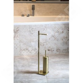 Sapho Gedy Trilly - Porte papier-toilette et brosse WC, doré TR3288