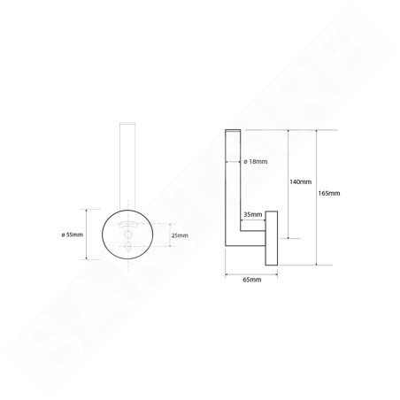 Sapho X-Round - Porte-rouleau toilette réserve, chrome XR701