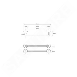 Sapho X-Round - Porte-serviettes, longueur 505 mm, chrome XR402