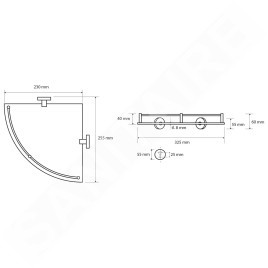 Sapho X-Round - Tablette murale, verre/chrome XR605