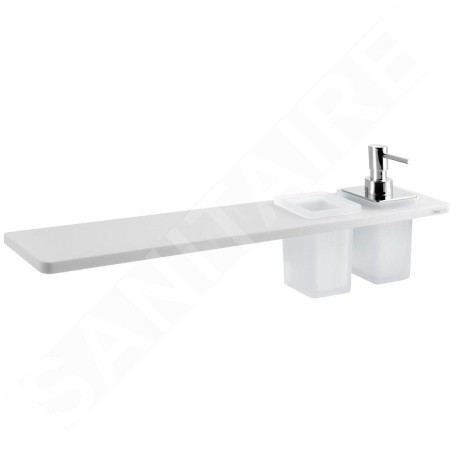 Sapho Abeline - Étagère avec distributeur et verre, 50 cm, blanc mat/chrome AE502-0101-02