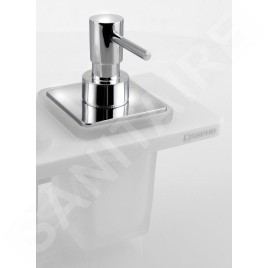Sapho Abeline - Étagère avec distributeur et verre, 50 cm, blanc mat/chrome AE502-0101-02