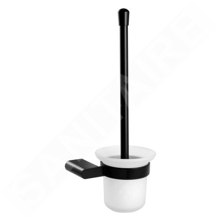 Novaservis Titania Naty - Balayette de toilette murale avec support, noir/verre mat 66633,5