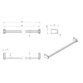 Sapho Zen - Porte-serviettes, longueur 500 mm, chrome 160945