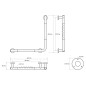 Sapho X-Round - Barre d'appui brisée, 420x420x85 mm, gauche, inox XR510