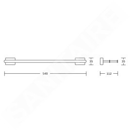 Aqualine Apollo - Porte-serviette double, longueur 540 mm, chrome 1416-11