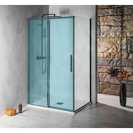 Polysan Altis Line - Paroi solide Black, 800 cm, noir mat/verre clair AL5912B
