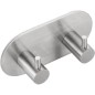 Sapho Accessoires - Crochet double autocollant, rond, inox brossé 32202 Sapho Accessoires - Crochet double autocollant, rond, inox brossé 32202