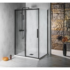 Polysan Altis Line - Paroi solide Black, 800 cm, noir mat/verre clair AL5912B