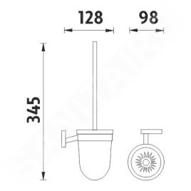 Nimco Keira - Balayette de toilette murale avec support, verre mat/ chrome KE 22094WN-26