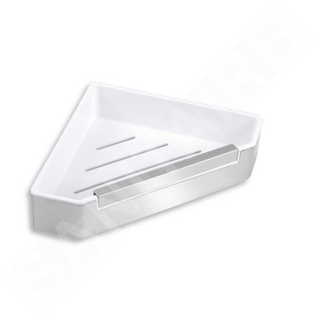 Novaservis Titania Yacore - Tablette de douche avec raclette pour cabine de douche, blanc/inox 65578,4