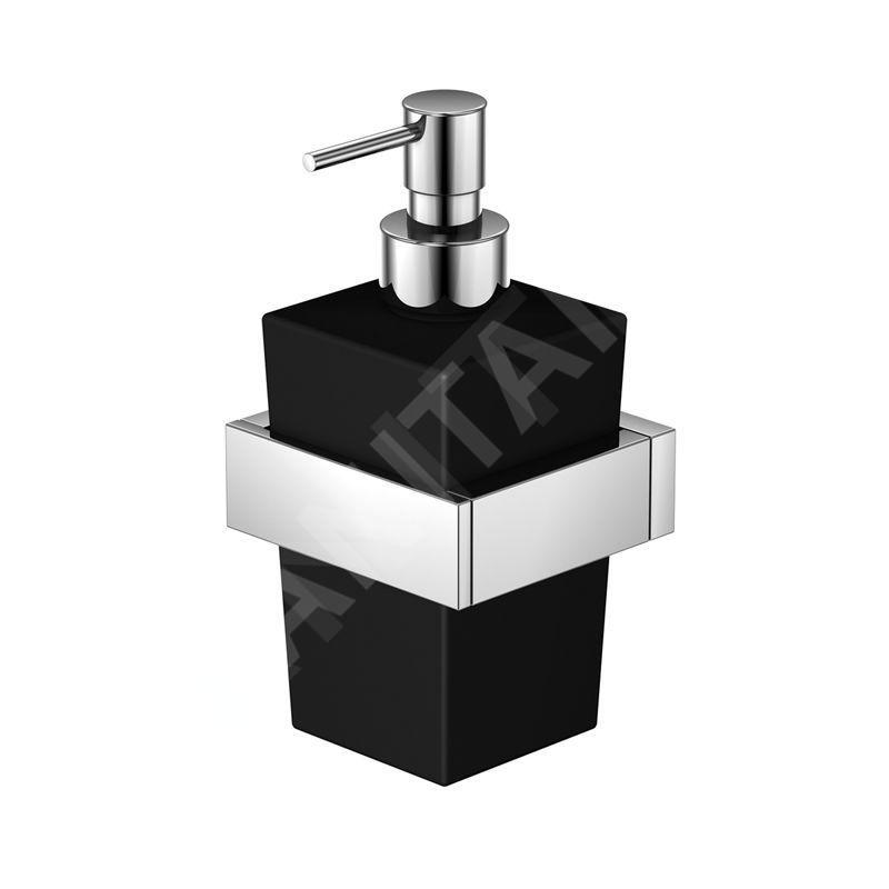 Steinberg 460 - Distributeur de savon avec support, verre noir / chrome 460 8002