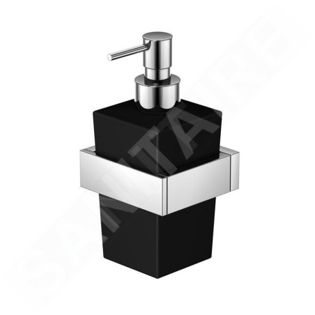 Steinberg 460 - Distributeur de savon avec support, verre noir / chrome 460 8002