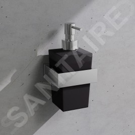 Steinberg 460 - Distributeur de savon avec support, verre noir / chrome 460 8002
