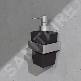 Steinberg 460 - Distributeur de savon avec support, verre noir / chrome 460 8002
